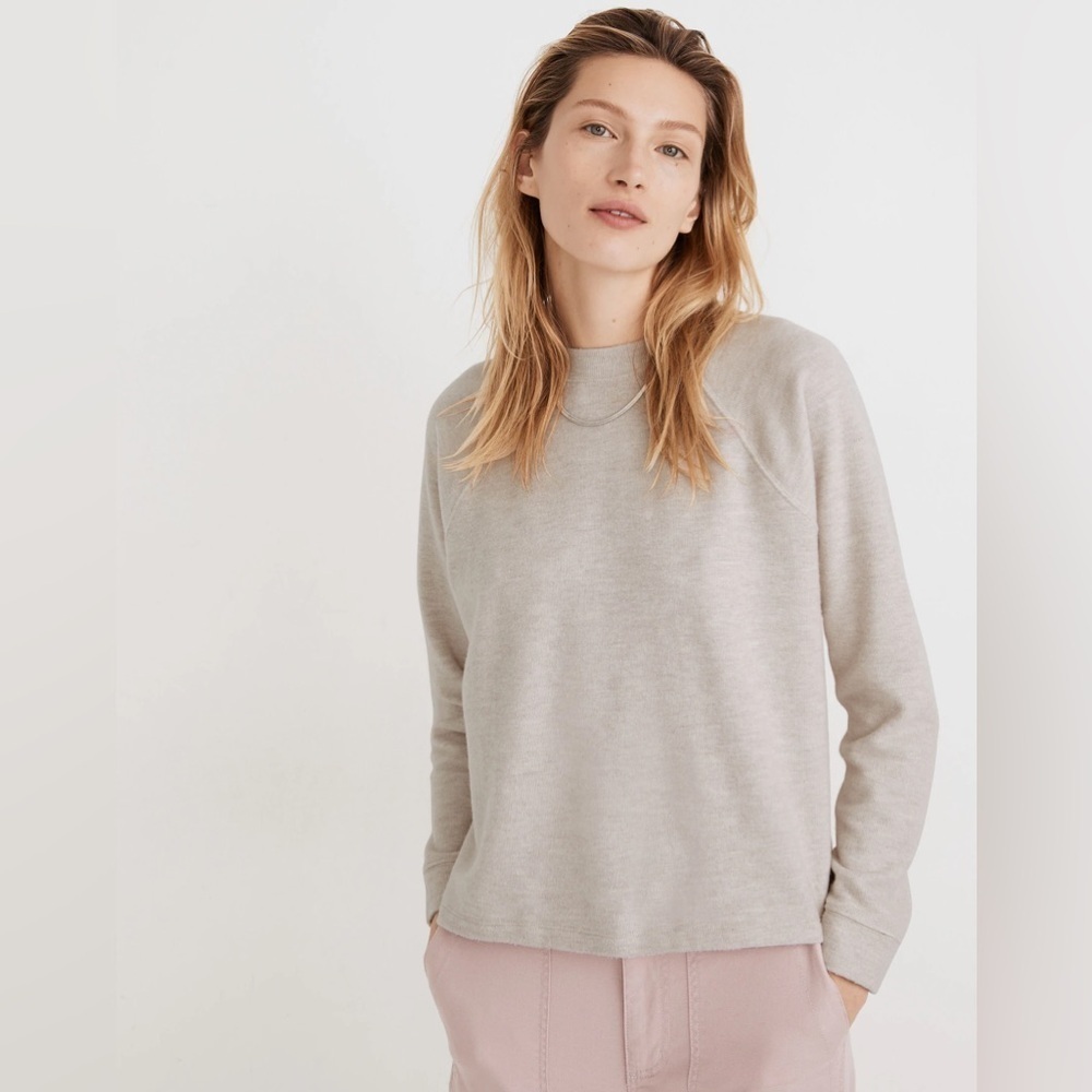 Madewell (Re)Sourced Plush Mockneck Top MD136 Alabaster Lounge Sweatshirt A38